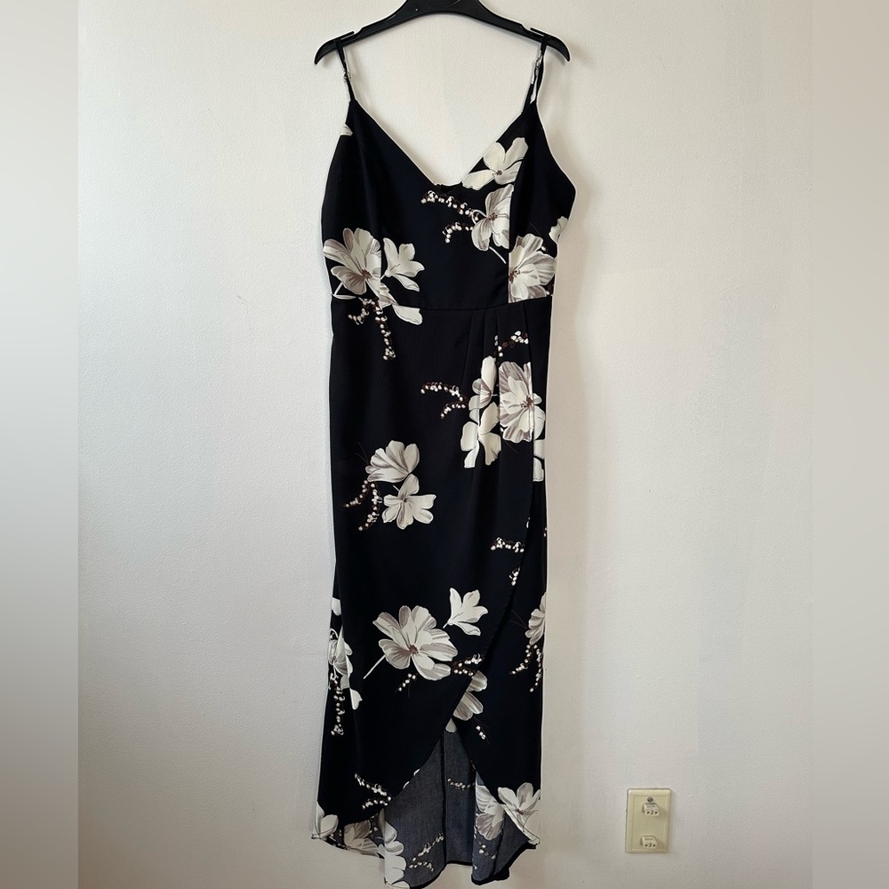 Black Wedding Guest Floral Dress